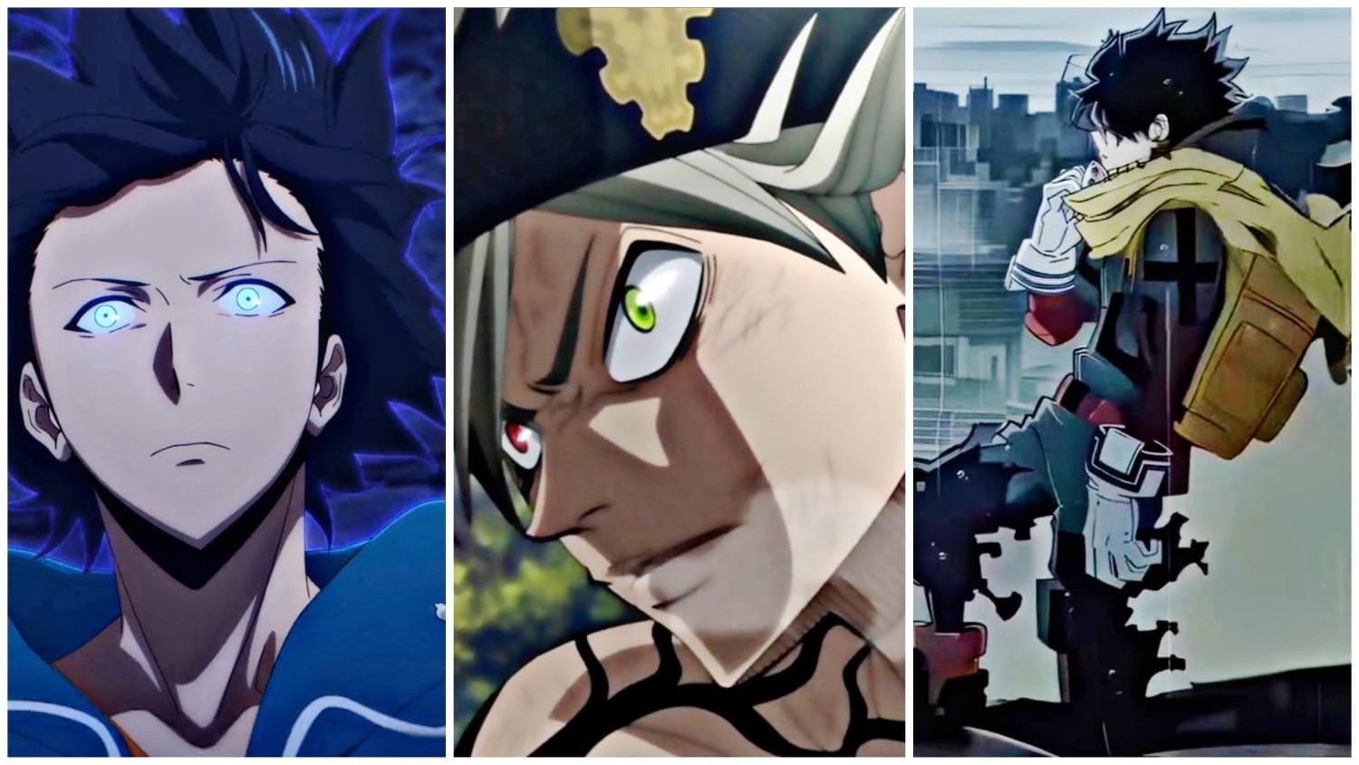 Images of anime characters, Sung Jin Woo, Asta and Midoriya